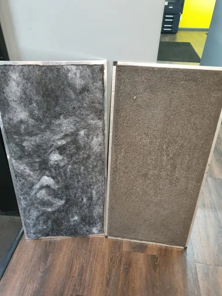 clogged filter of a ducted aircon
